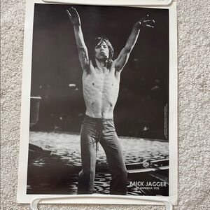 Vintage Poster 1975 Mick Jagger in America Concert